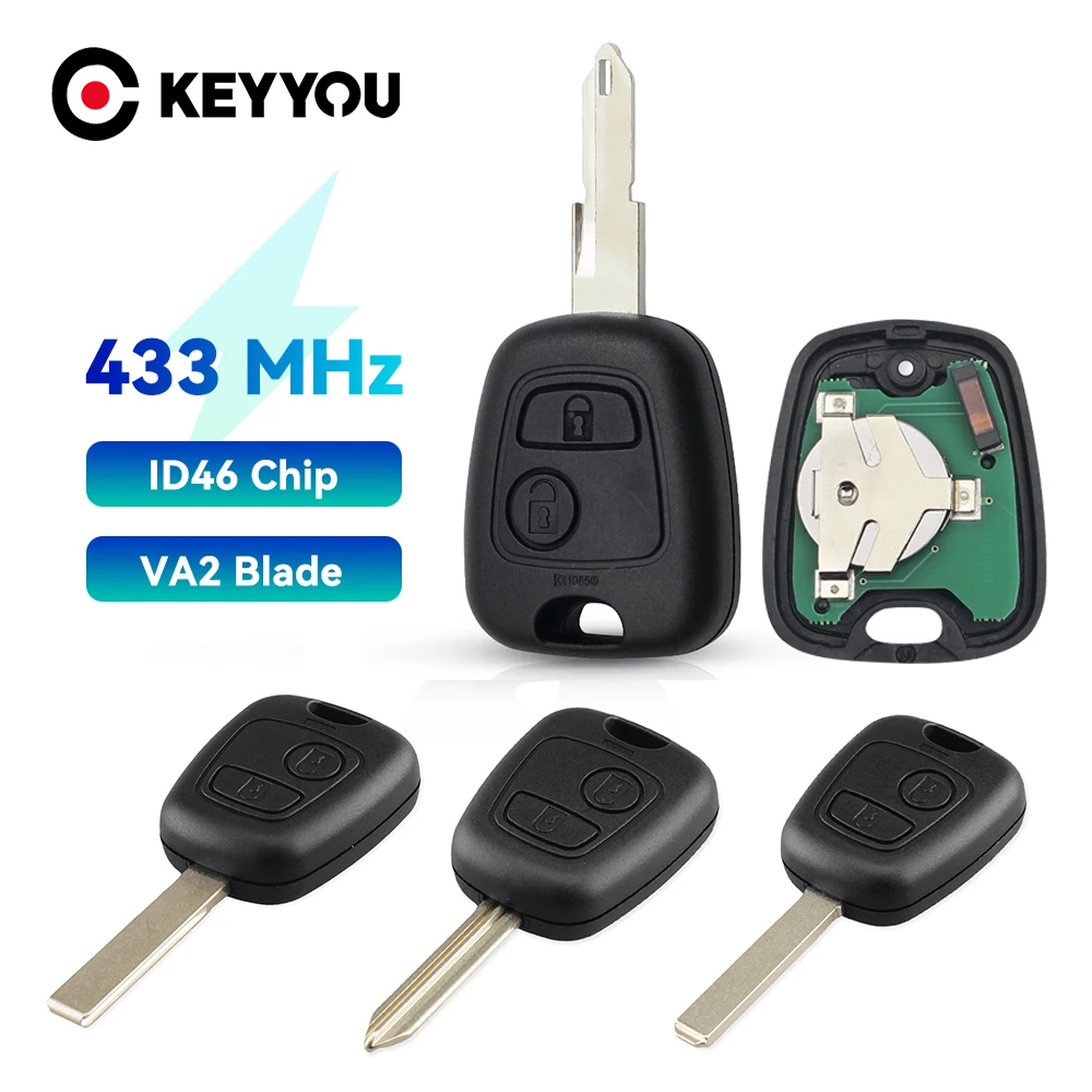 

KEYYOU ID46 PCF7961 Remote Car Key For Citroen C1 C2 C3 C4 Saxo Picasso Xsara For Peugeot 106 206 306 307 107 207 407 Partner