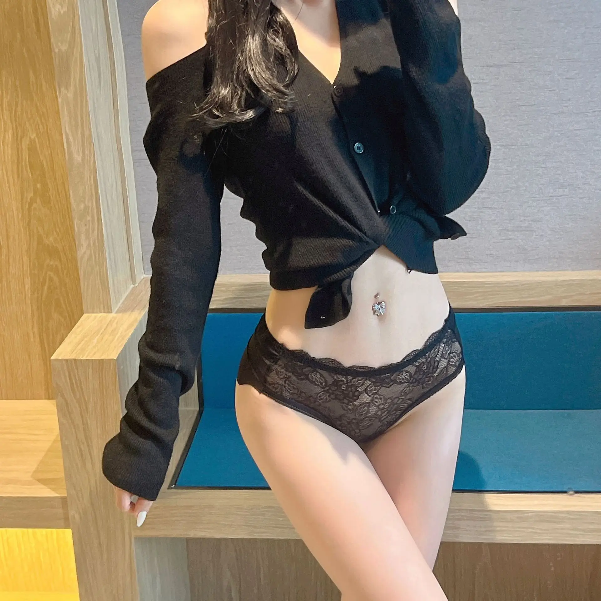 

Кружевные трусики для девушек Pure Desire японские милые сексуальные кружевные сетчатые трусики с заниженной талией и бантом