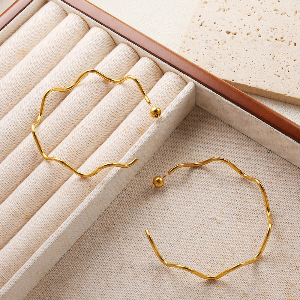 Женский комплект из колье и серёг нержавеющей Простой набор сережек-чокеров