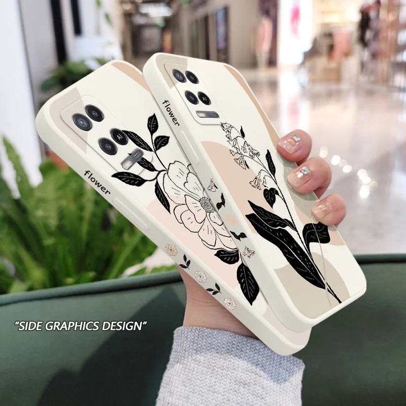 

Lily Modi Flower Case For OPPO A54 A74 A55 A57 A77 A78 A96 A76 A16 A15 A95 A94 A83 A53 A72 A52 A9 A5 A12 A31 2020 S 4G 5G Cover