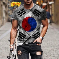 2022 summer korea flag style men s personality t shirt casual 3d printed hip hop fashion t shirt