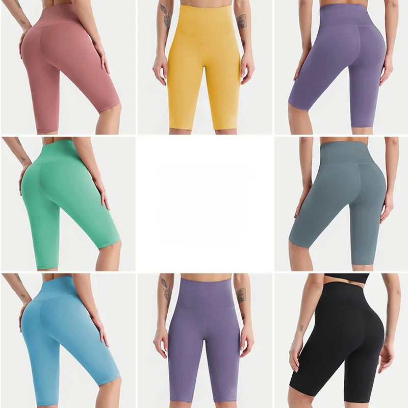 

Women's High Waisted Tummy Pants Breathable Quick Dry Sports Trousers Outdoor Running Five Point Pants Gym Training Sportswear