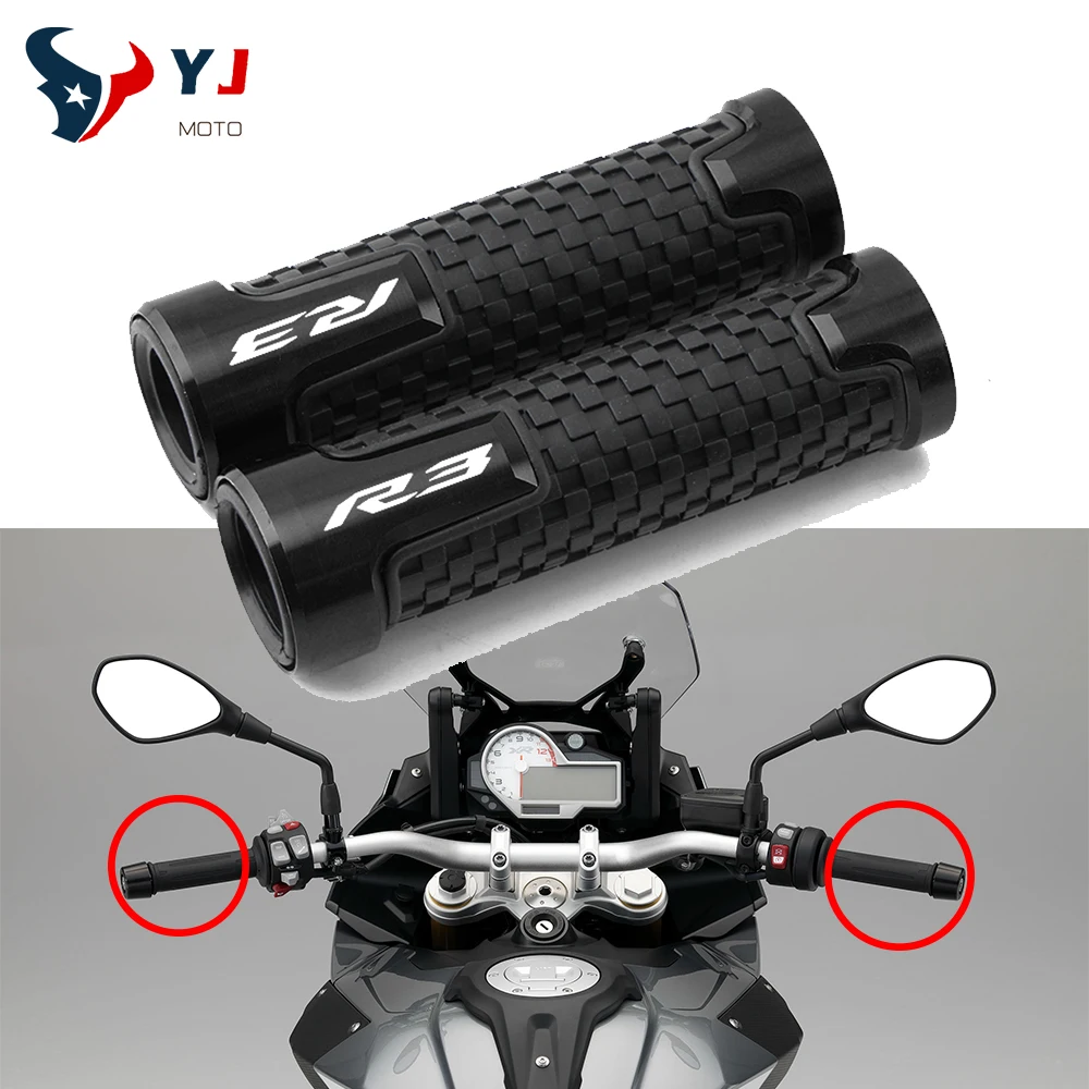 

7/8'' 22mm Universal Motorcycle Accessories Anti-slip Handlebar CNC Alu Grips For Yamaha YZFR1 YZFR6 YZFR125 YZFR15 YZFR25 R3