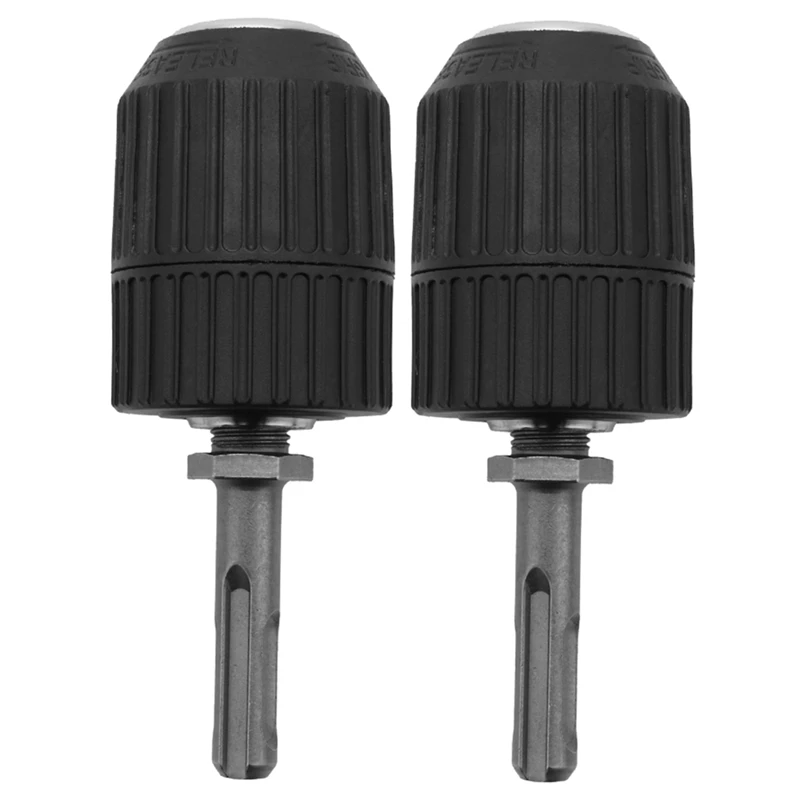 

2Pcs 2-13Mm Keyless Impact Drill Chuck Hand Tool With Lock And SDS Adaptor