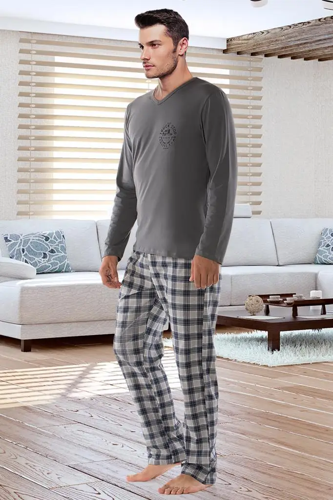 Long Sleeve Male Spring Men Pure Full Cotton Pajama Set For Men Sleepwear Sleepwear Sleepwear Sleepwear Sleepwear Sleepwear Short Sleeve