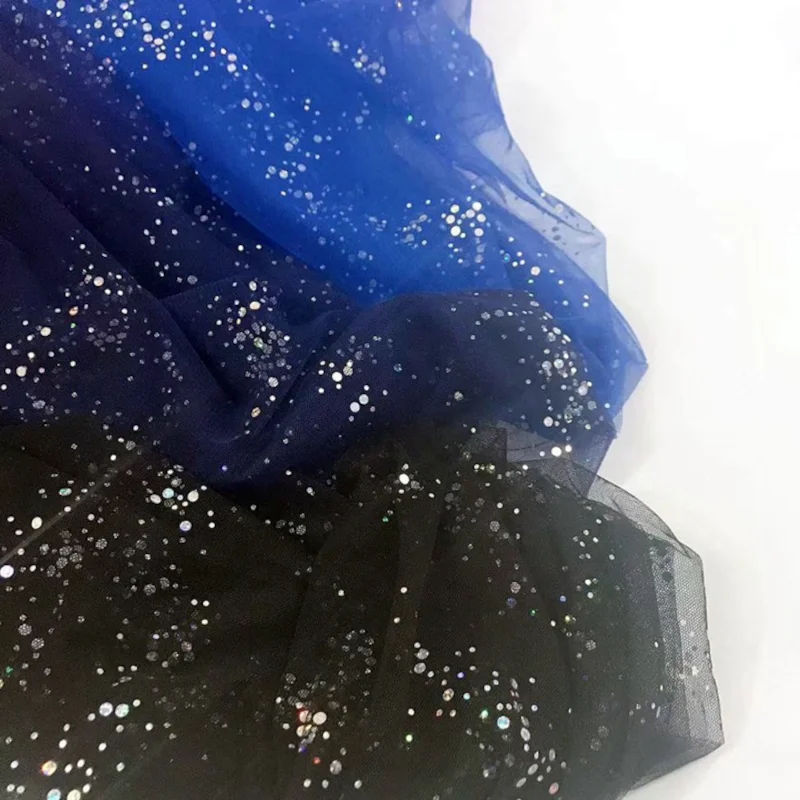 Сетчатая Тюлевая ткань с блестками для шитья одежды платья юбки фонового декора