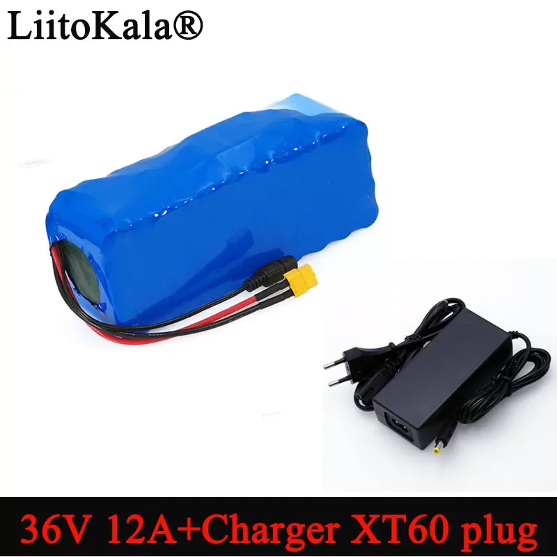 

2023New Liitokala 36V 12Ah 18650 Li ion Battery pack High Power XT60 plug Balance car Motorcycle Electric Bicycle Scooter BMS+Ch