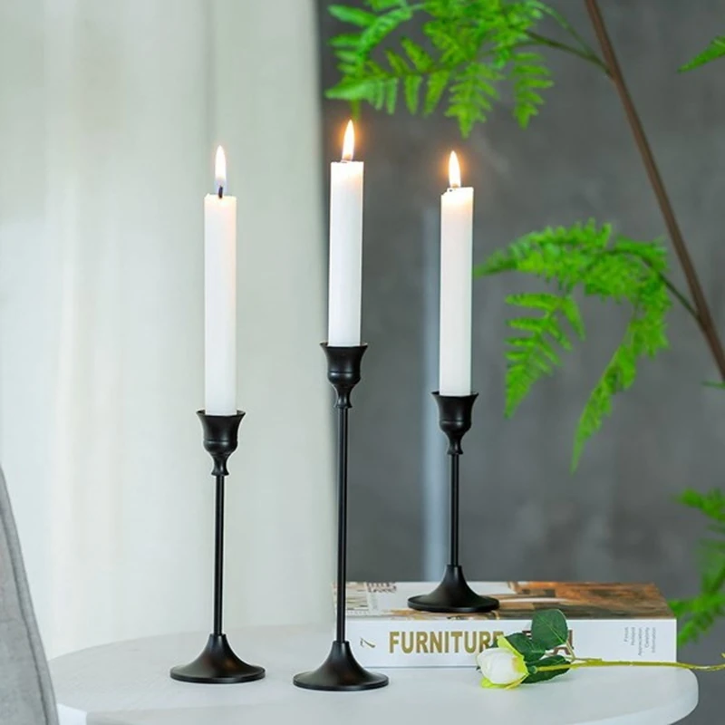 

Candlestick Holders Taper Candle Holder Vintage Modern Decor Candlestick Long Holder for Fireplace Party Dining Home