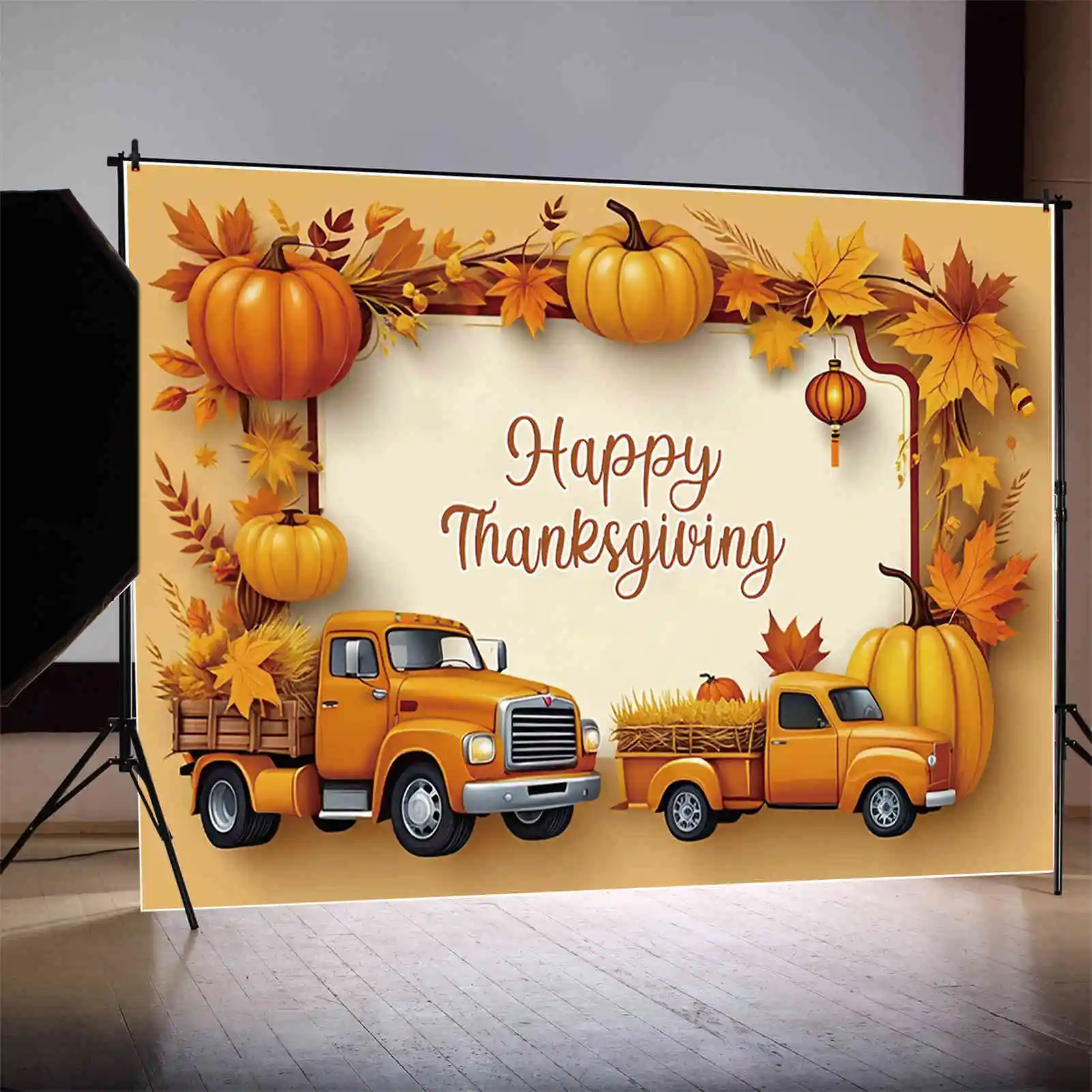 MOON.QG 2025 счастливая фотография задний плакат Осенняя Тыква грузовик фотостудия