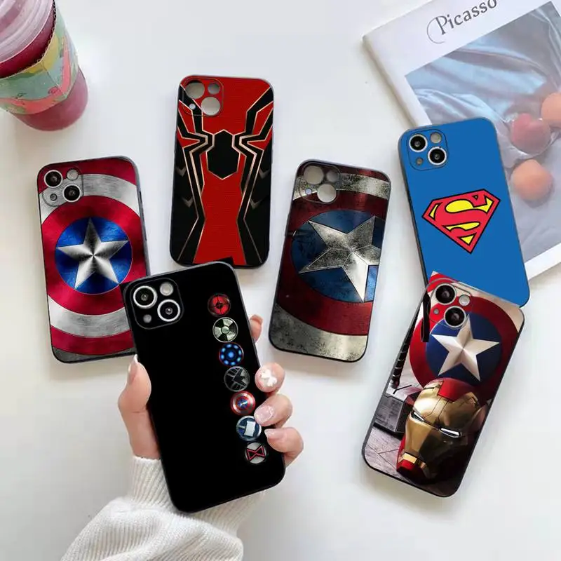 Купи Marvel DC Superhero Logo Phone Case For iphone 14 Plus 13 12 Mini 11 Pro XS Max X XR Cover за 120 рублей в магазине AliExpress