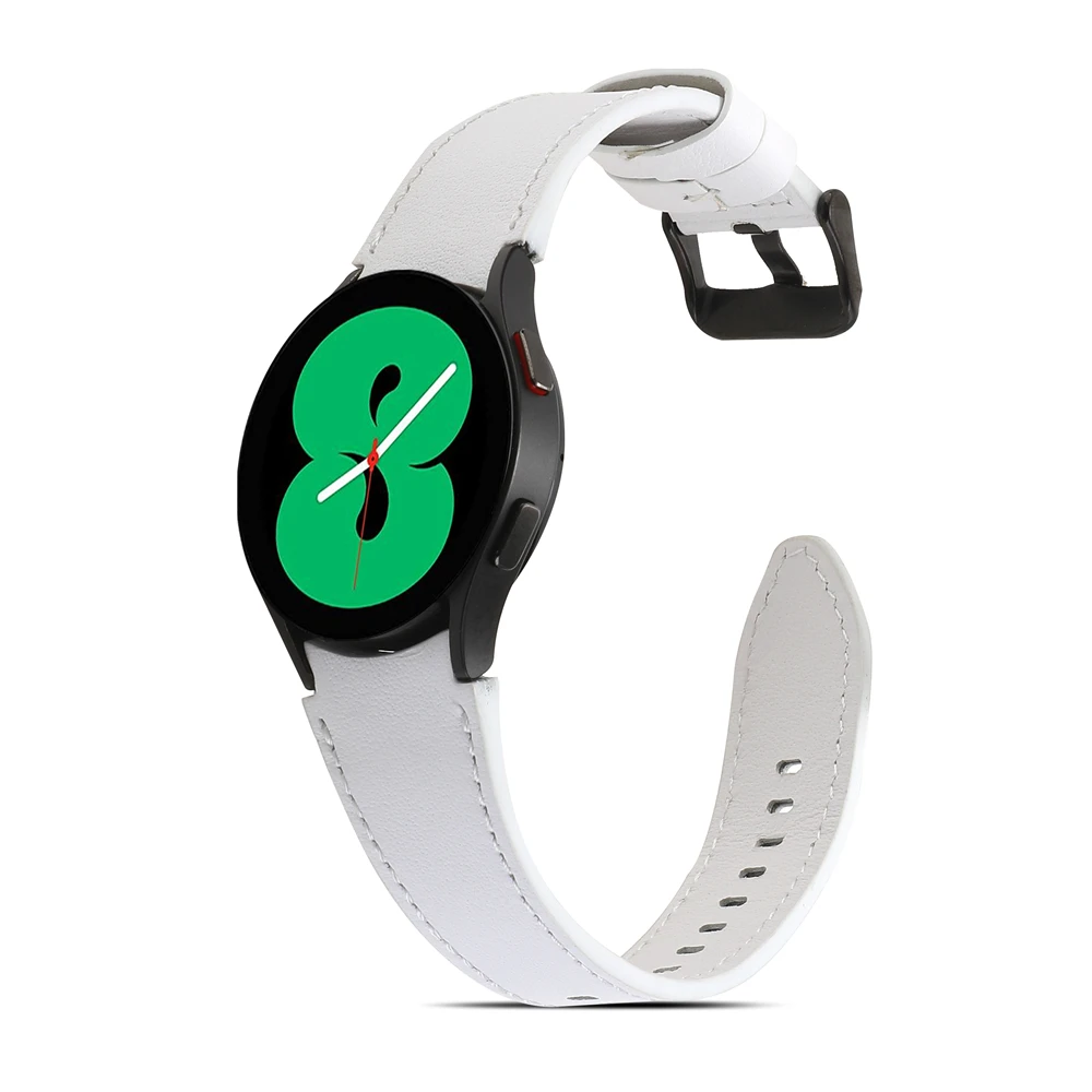 20MM band For samsung galaxy watch 4 no gaps band 44mm 40mm galaxy watch 4 classic 46mm 42mm strap gapless leather Watchbands