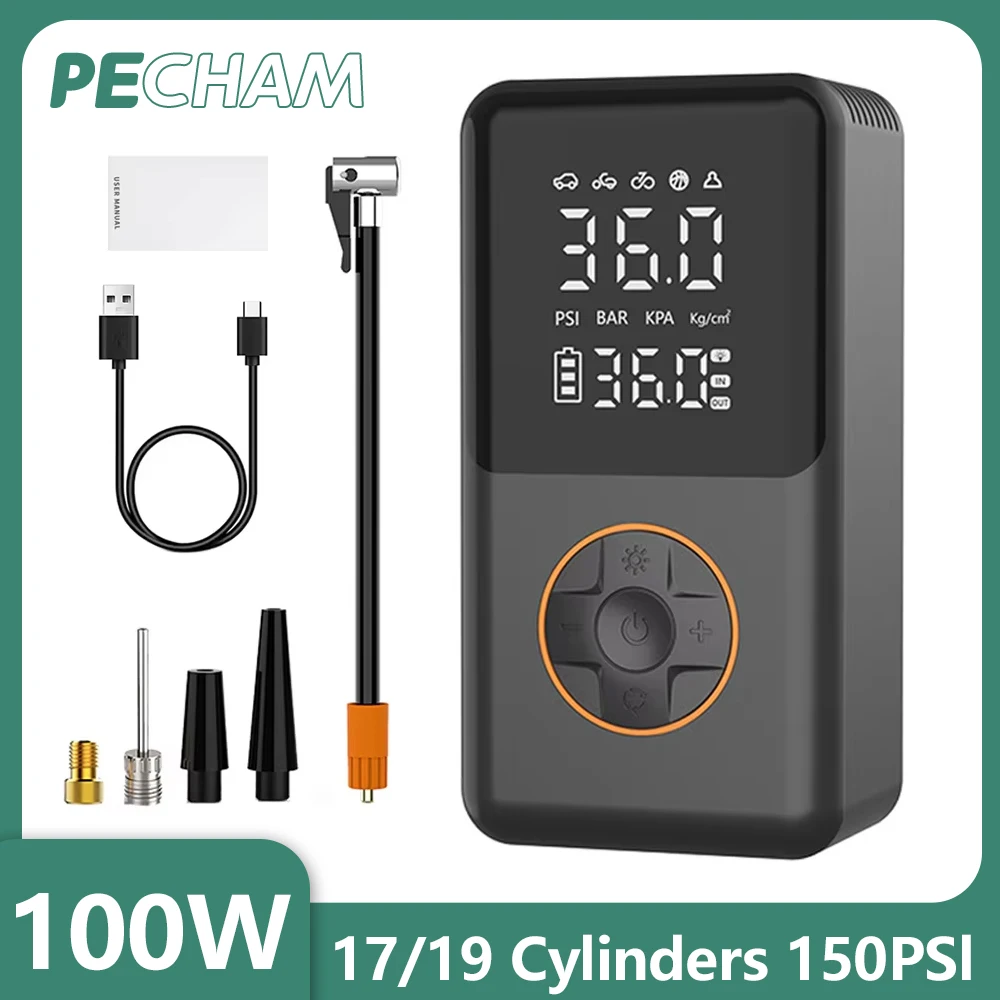 150PSI автомобильный воздушный компрессор 100 Вт 35 л/мин портативный электрический