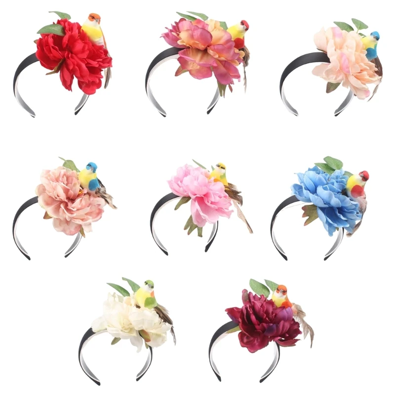 

Halloween Hair Hoop Peony Headwear Floral Kids Headband Birthday Party Floral Themed Headband Party Headdress