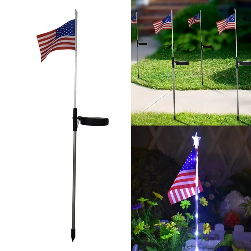 

KX4B Solar American National Led Light Waterproof Garden Pathway Patio