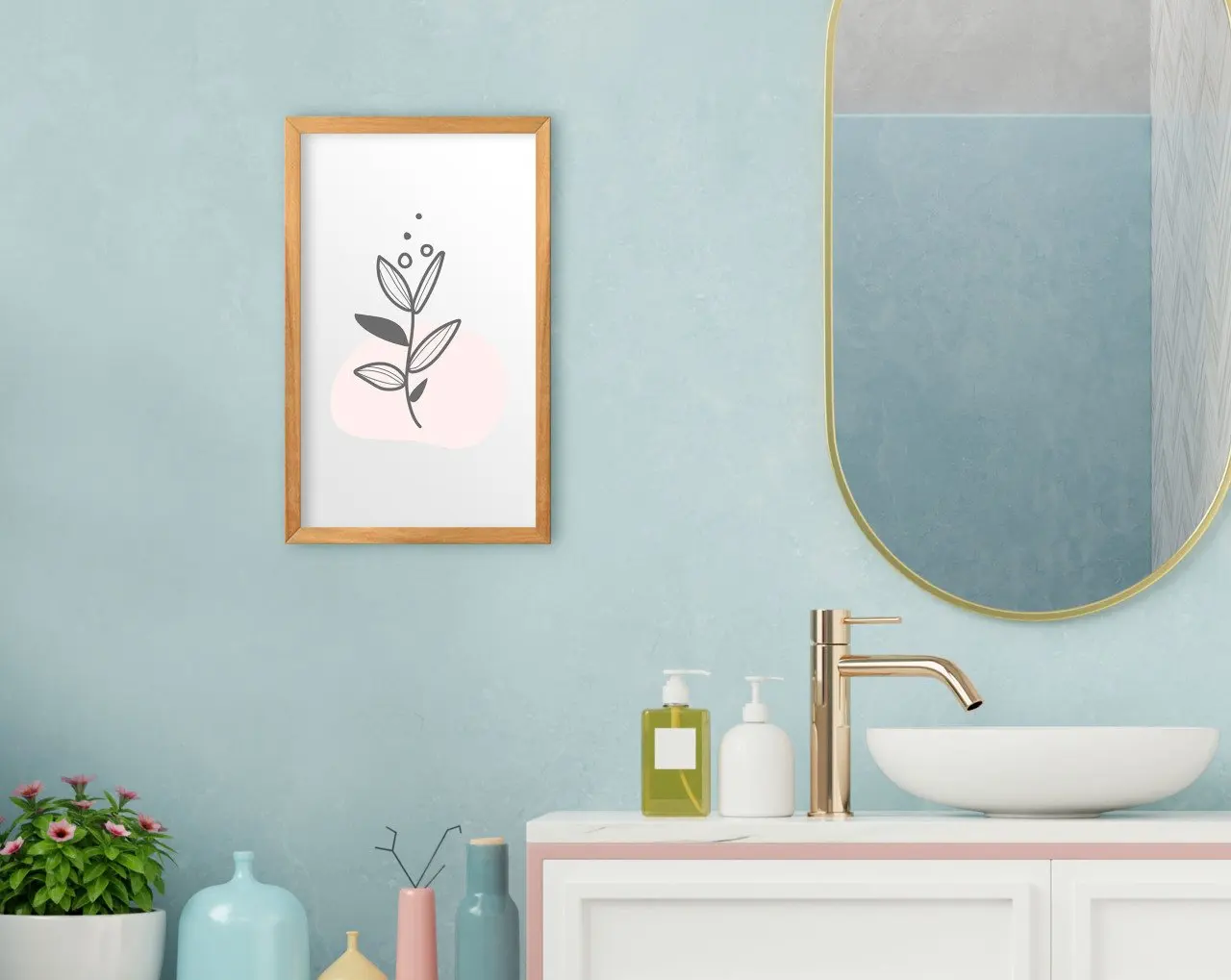 

BK Home Bathroom Decorative Retro Wood Tablo-17
