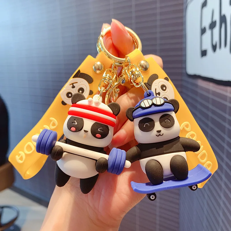 

2022 Ice Panda Keychain Cute Cartoon Panda Keychain Creative Gift Metal Key Ring-Panda Pendant Key Pendant Beijing for Men Women