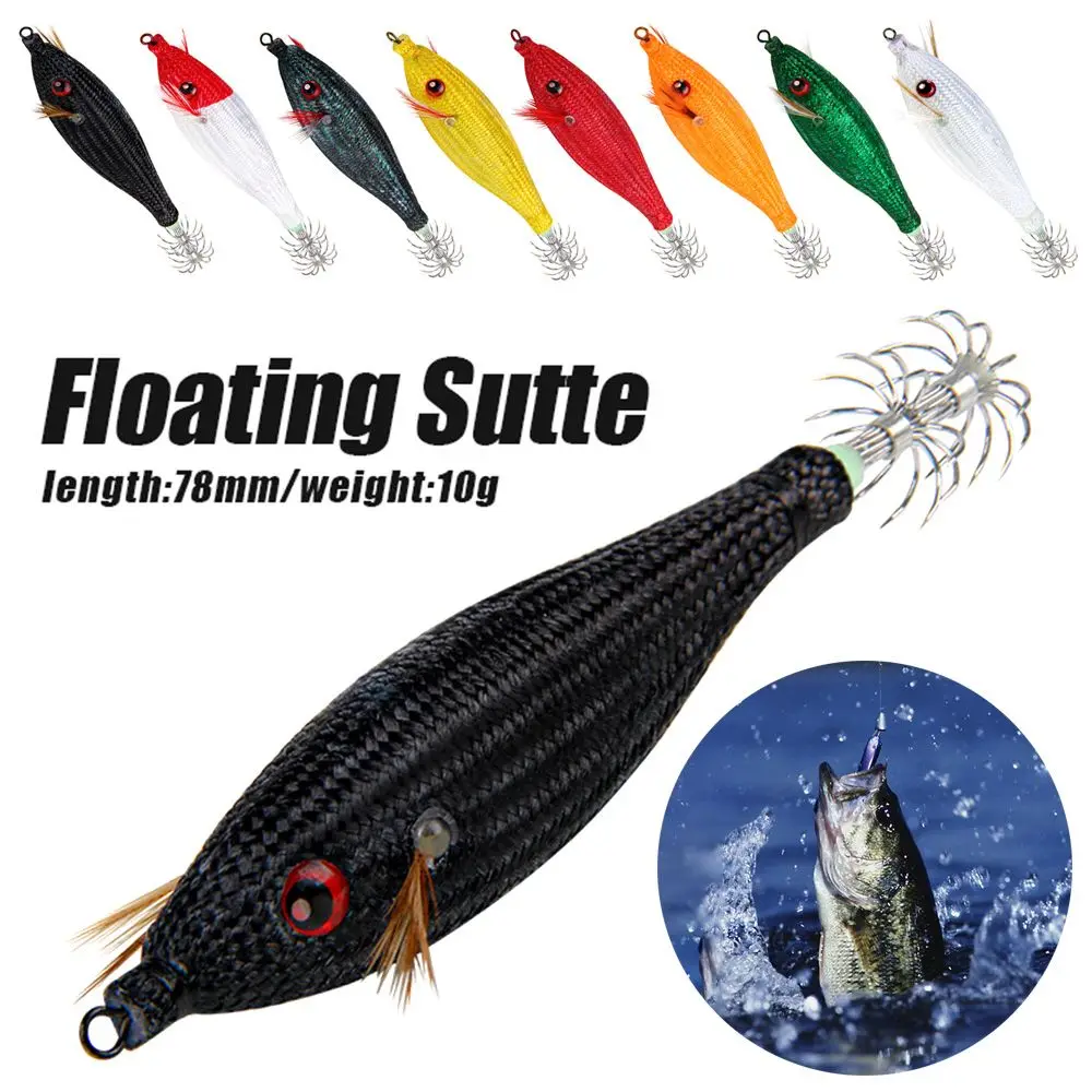 

105mm 10g Fishing Lure Artificial Squid Hook Jig Noctilucent Squid Cuttlefish Jigs Lures Wood Shrimp Spinnerbait For Sea Fishing