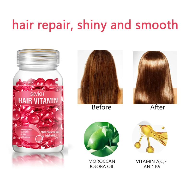 HAIR VITAMIN CAPSULE SMOOTH KERATIN TREATMENT SERUM MASK MOROCCAN OIL REPAIR DAMAGED LOSS ARGAN MOROCCO CARE PRODUCTS ON - Капсулы витаминов для волос, гладкое кератиновое лечение, сыворотка, маска, масло марокканского аргана для восстановления поврежденн