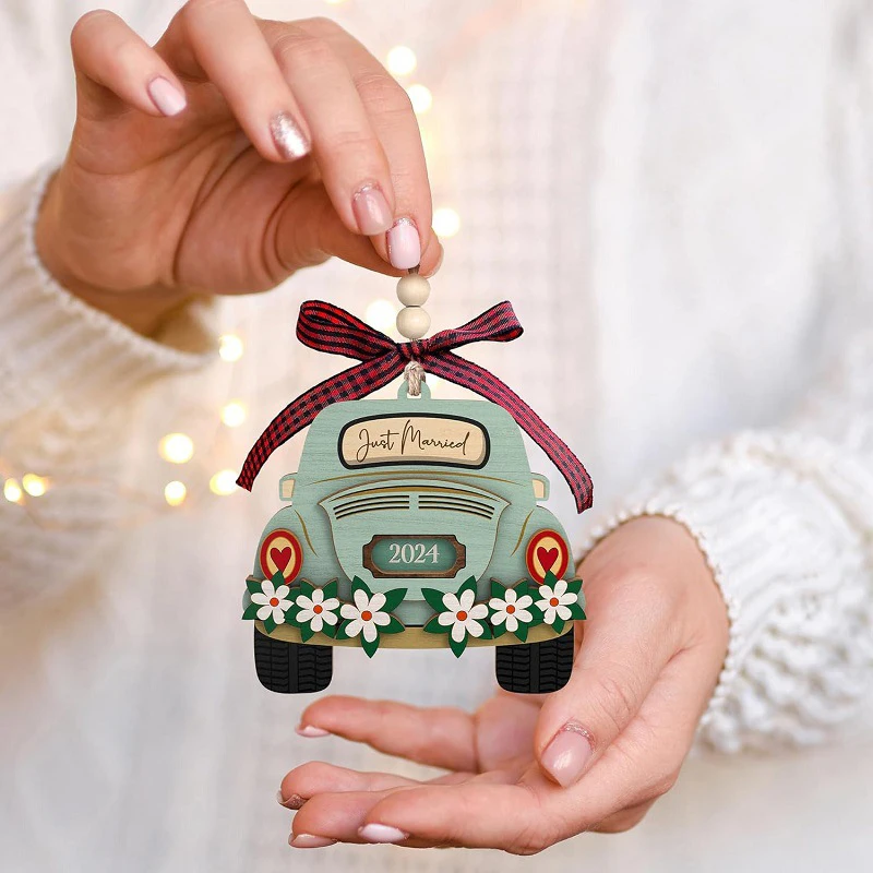 Только что заженный Свадебный автомобильный орнамент романтические рандомные
