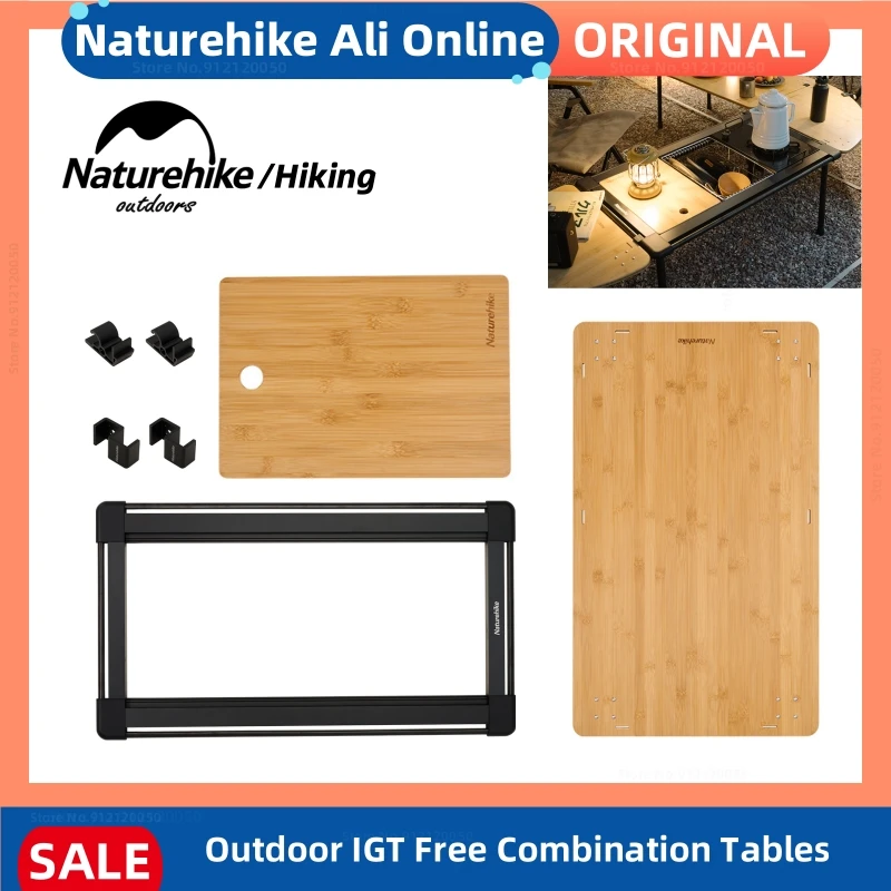 

Table modulaire IGT pour l'extérieur Table de barbecue portable pour le camping Table de cuisson combinée Accessoires de table en métal pour plateau en bambou