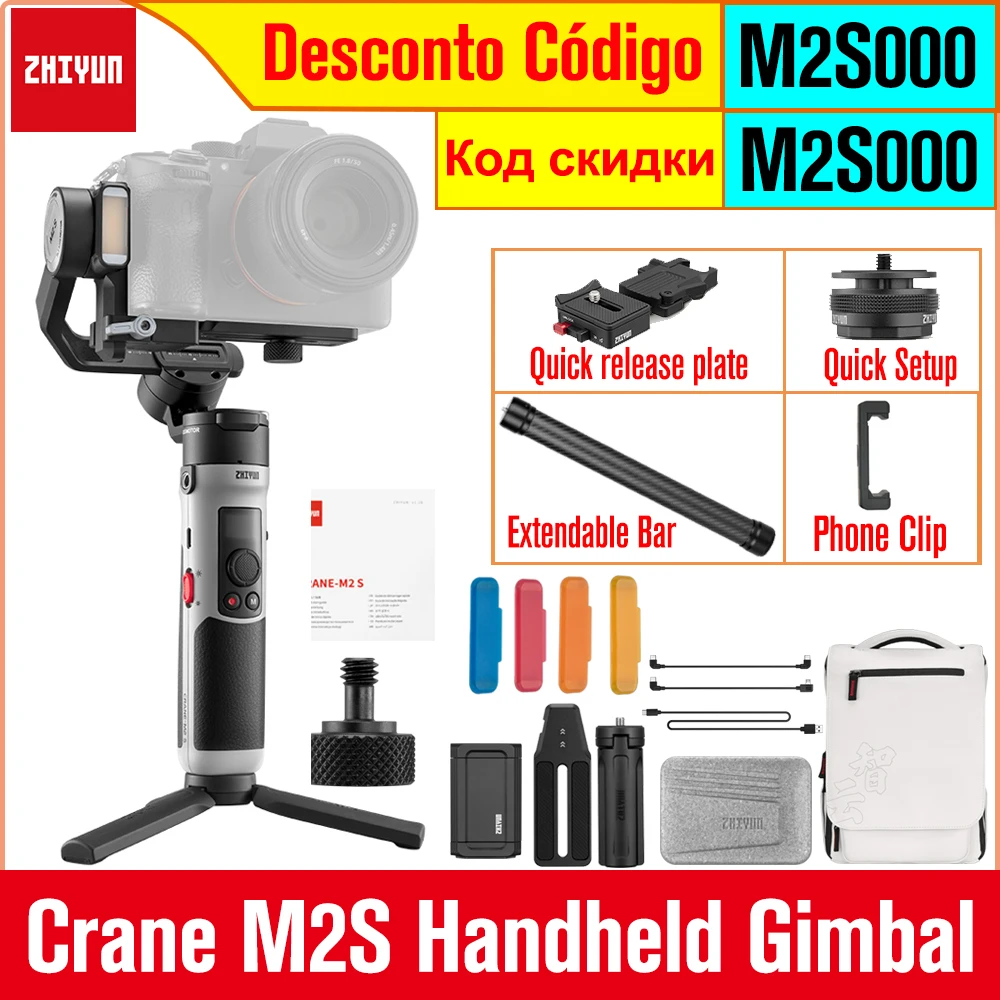 Najtaniej Zhiyun Crane M2S M2 S 3-Axis Handheld Gimbal Stabilizator Dla Lustra Compact Action Kamery Smartfonów IPhone