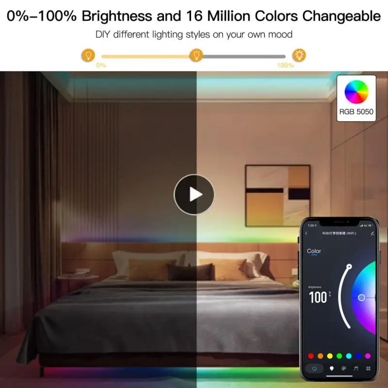 

Rgb Strip Light Smart Life App Control Dc 12v Smart Lamp Voice Control Music Sync Dimmable Led Light Strip Smart Home