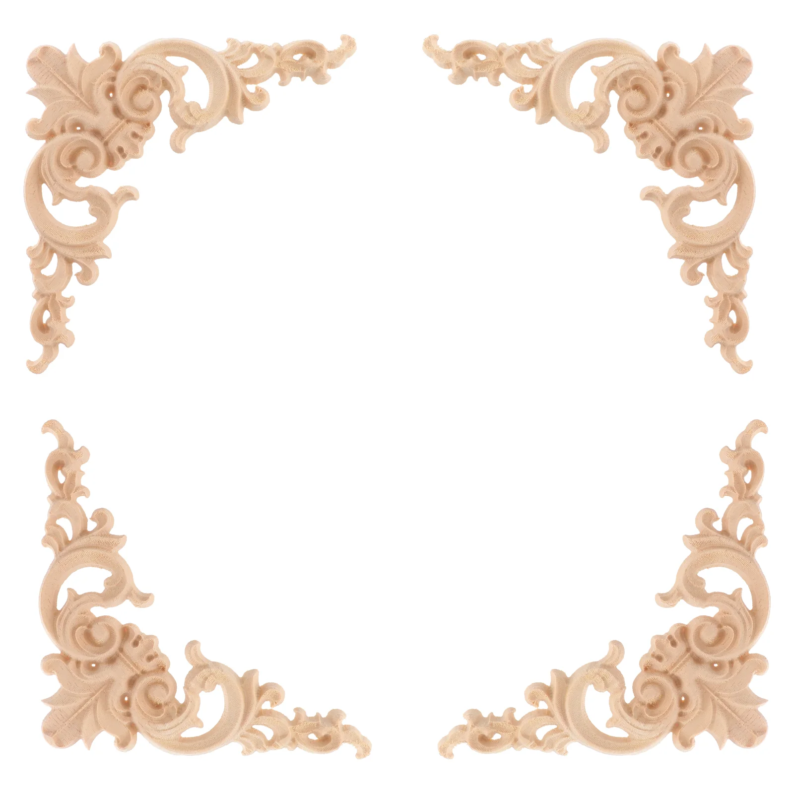 

Applique Wood Onlay Corner Carved Wooden Decorative Furniture Decal Wall Frame Cabinet Cupboard Flower Diy Appliques Carving