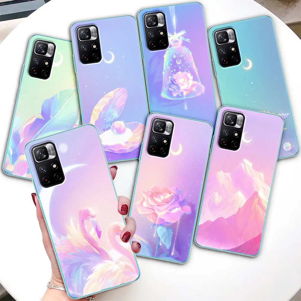 

Чехол для Xiaomi Redmi Note 12 Pro Plus 11 10 9S K40 11E 9 10S 8 8T 9T 7A 10C 11T 5G 11S 9A 9C, чехол для телефона из ТПУ с розовым рисунком