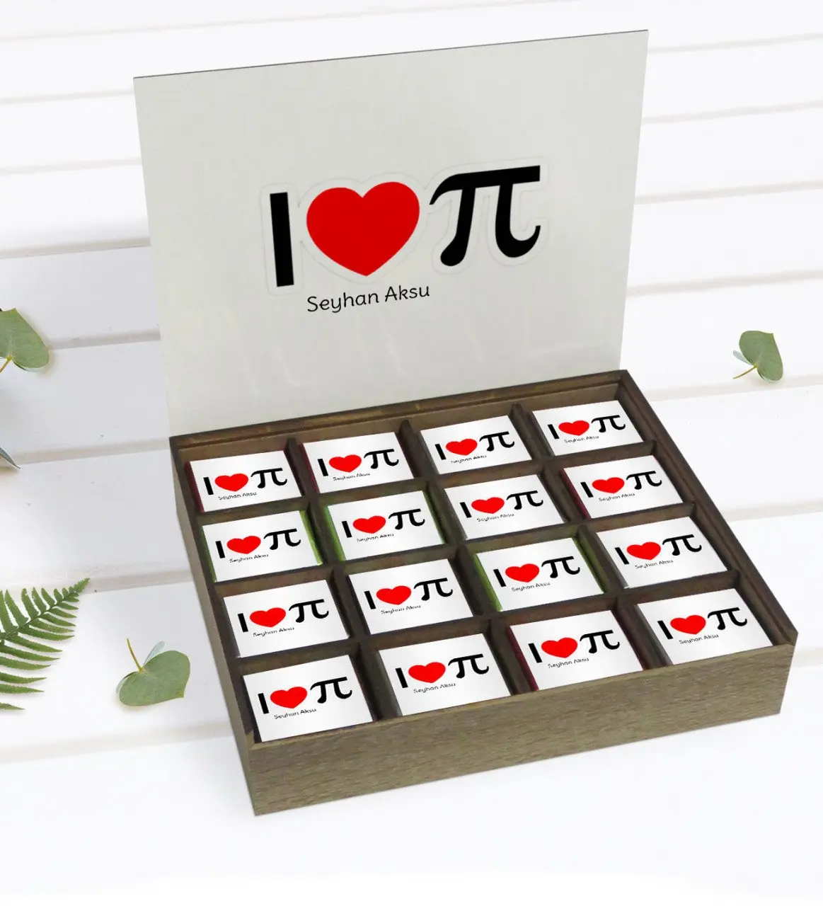 

Индивидуальный дизайн учителя математики в деревянной коробке 48'li, если вы хотите шоколадный подарок