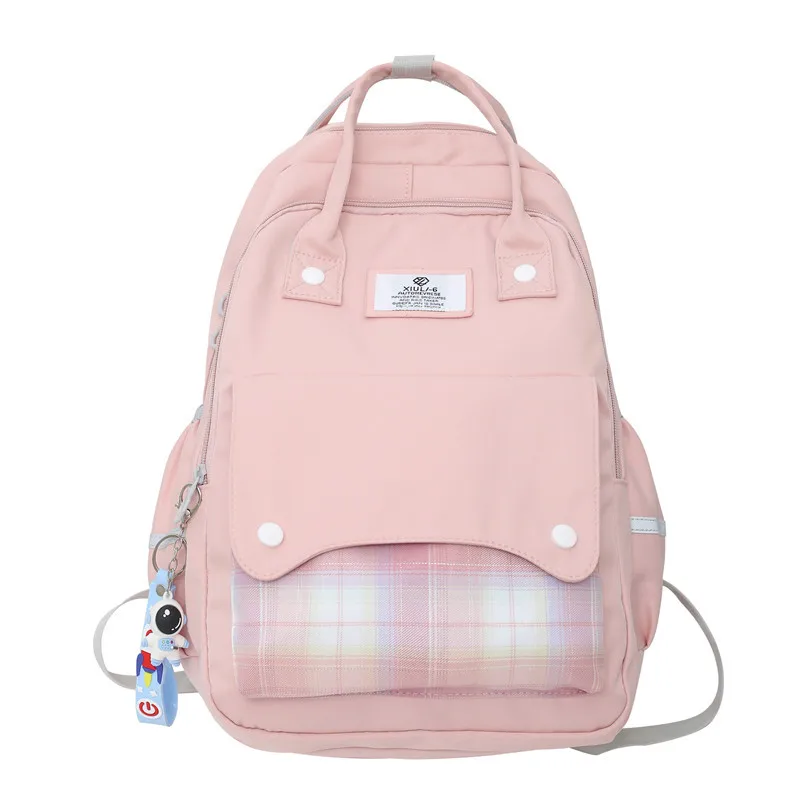 

Korean Version of Schoolbag Female Mori Solid Color Backpack Ins Wind High School Student Casual Backpack Tide