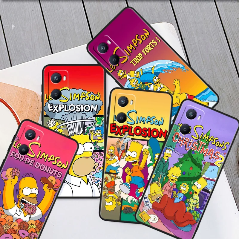 

Cartoon Simpson Family Phone Case For OPPO A56S A55 A54S A53S A52 A33 A32 A31 A16S A16 A12 A11S A9 A5 2020 Black Cover