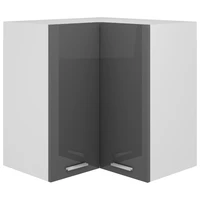hanging corner cabinet chipboard console cabinet kitchen furniture high gloss grey 57x57x60 cm
