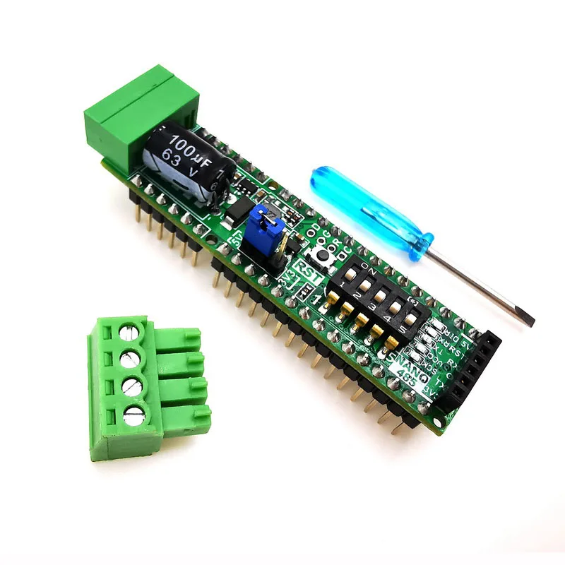 Фото Плата разработки Nano 485 12В-48В с питанием от шины для Arduino RS485 422, улучшенная версия Nano R3, USB-кабель 340G №1
