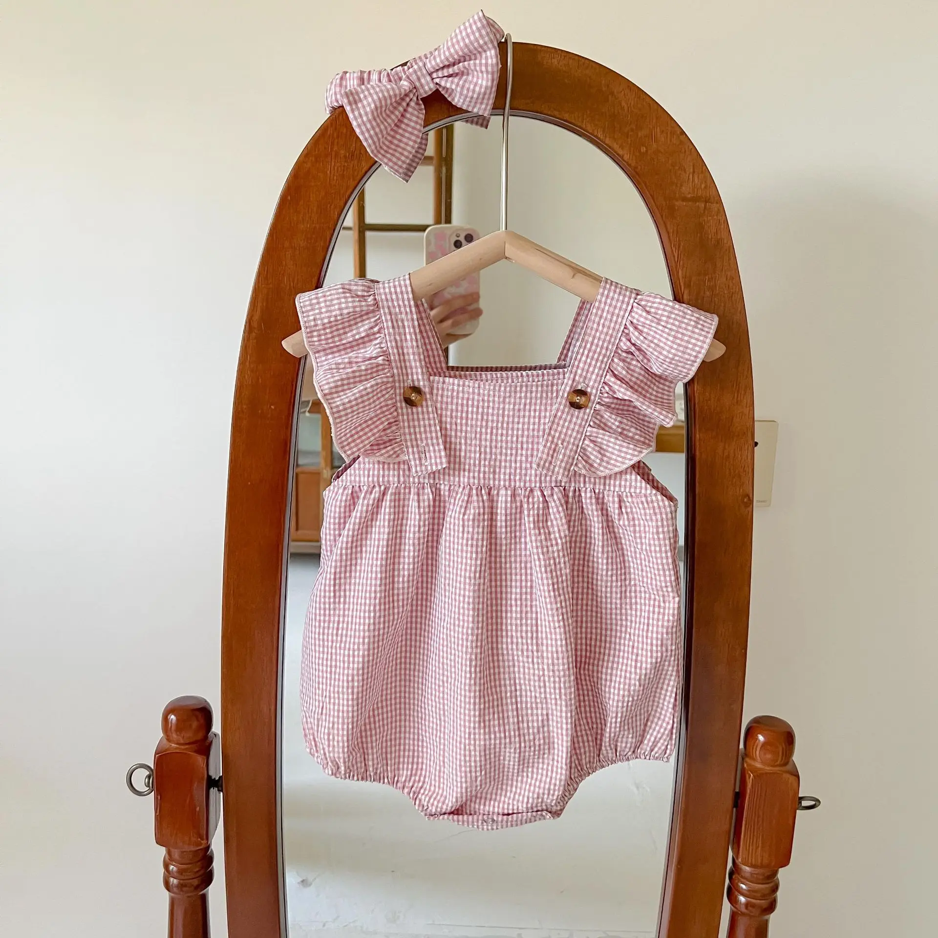 

Pink Baby Girls Romper Headband