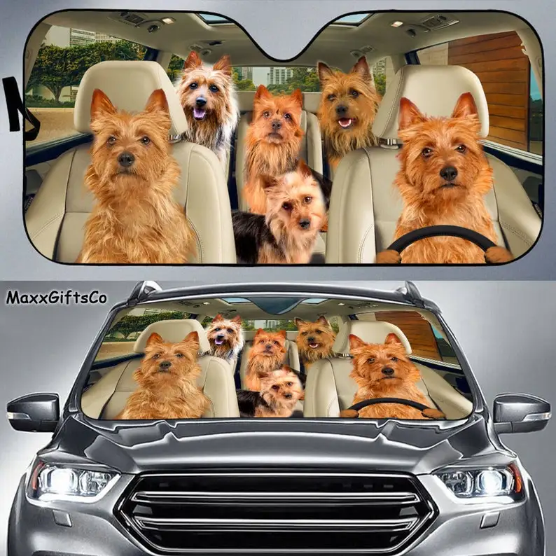 

Australian Terrier Car Sun Shade, Dogs Windshield, Family Dogs Auto Sunshade, Dogs Car Accessories, Irish Terrier Lovers Gifts