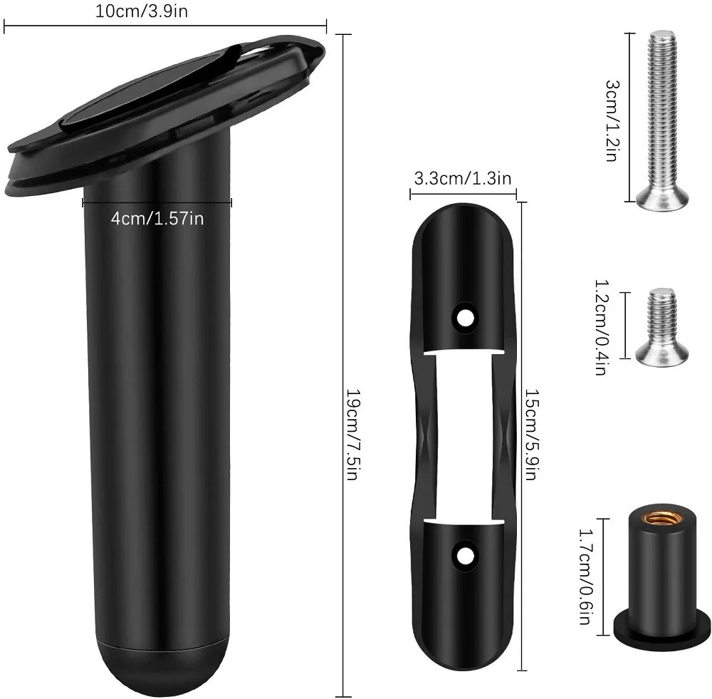 

2pcs Canoe Tackle Accessory Durable With Cap Cover Deck Mount Kayak Outdoor Paddle Clamp Oblique Fishing Rod Holder Easy Install