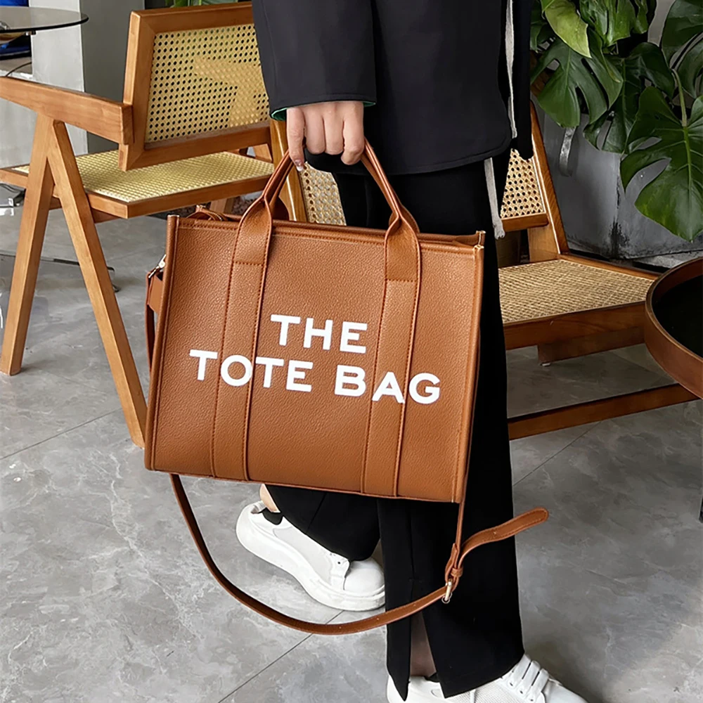 The Traveler Tote Bags For Women Crossbody Female Handbag New Solid Words Lette Leisure Large Bag PU Bag Luxury Fashion bag 2023