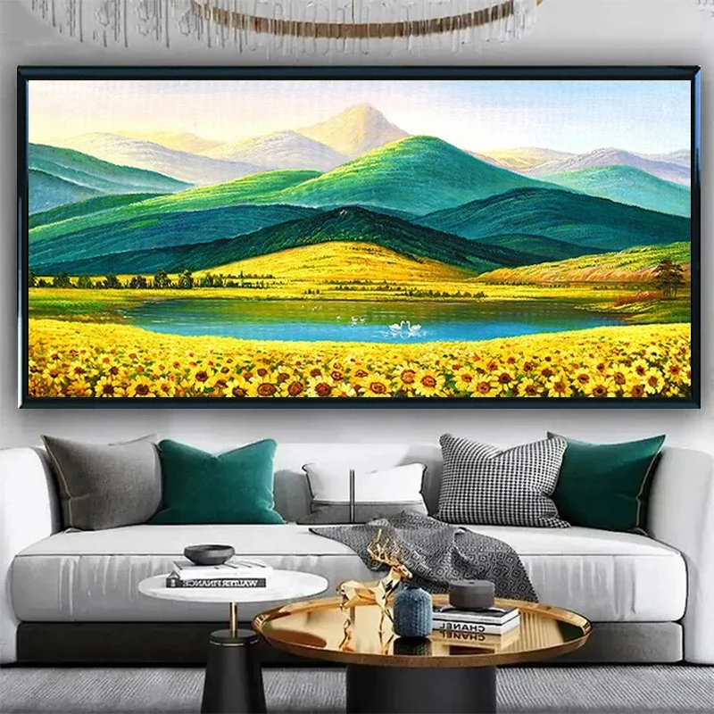 Подсолнух Океан 5D алмазная живопись DIY полная вышивка подарки ресторан офис