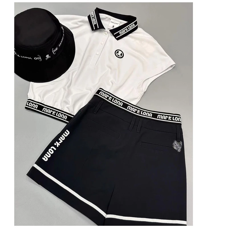 

Golf Sports Leisure Suit Women's Summer Quick Dry Breathable Short Vest Waist Waistcoat High Waist Skirt Pleats