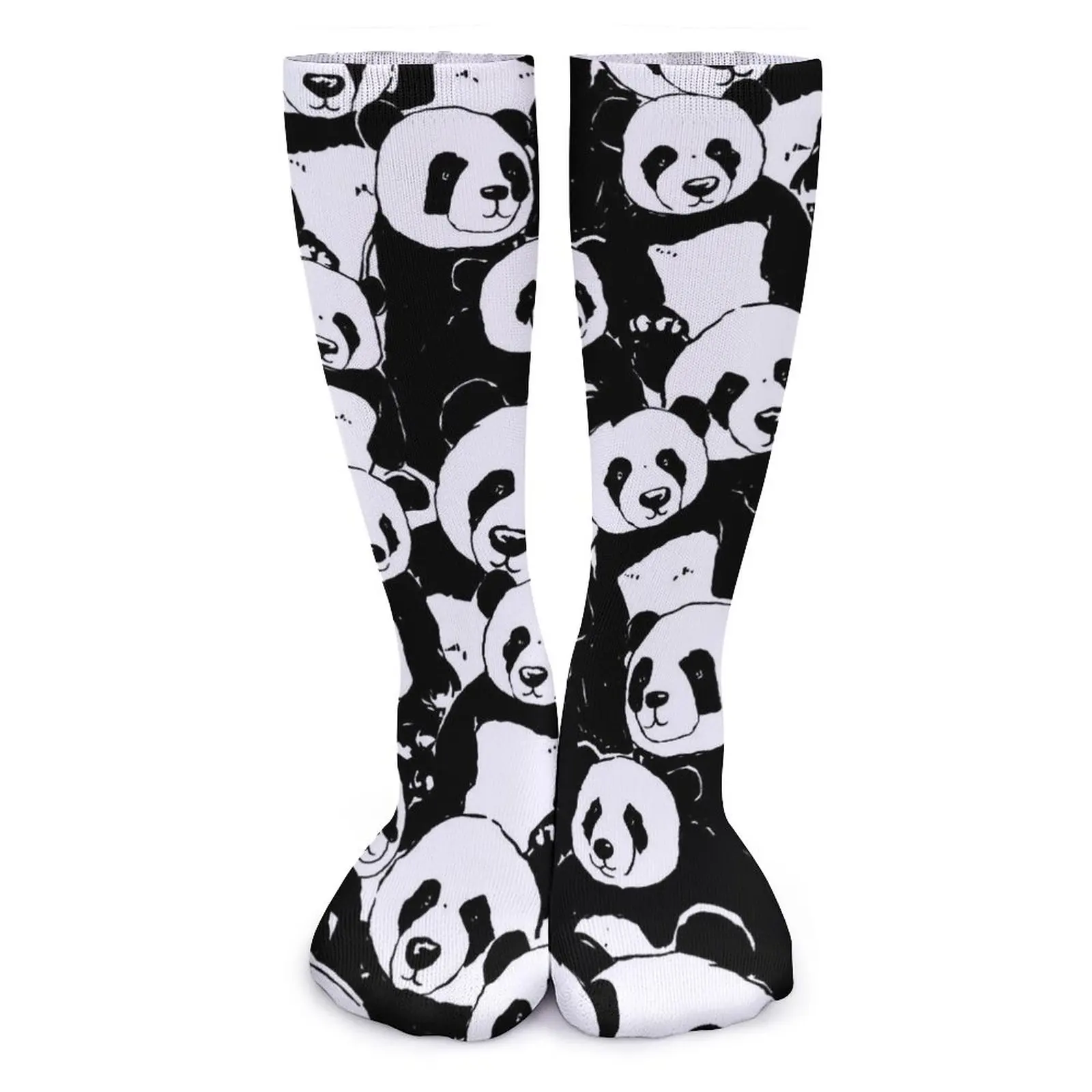 

Черно-белые дизайнерские забавные готические носки с животным принтом на заказ осенние нескользящие носки женские носки для бега высокого качества