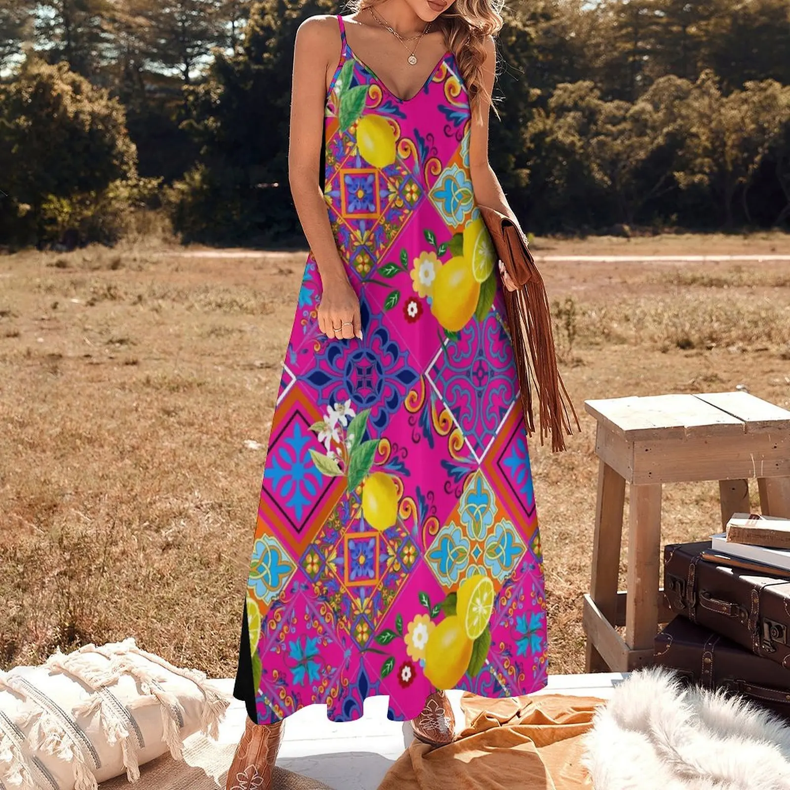 Плитка мозаика азуледжо ковдра Португальская majolica лимоны цитрусовые. Длинное