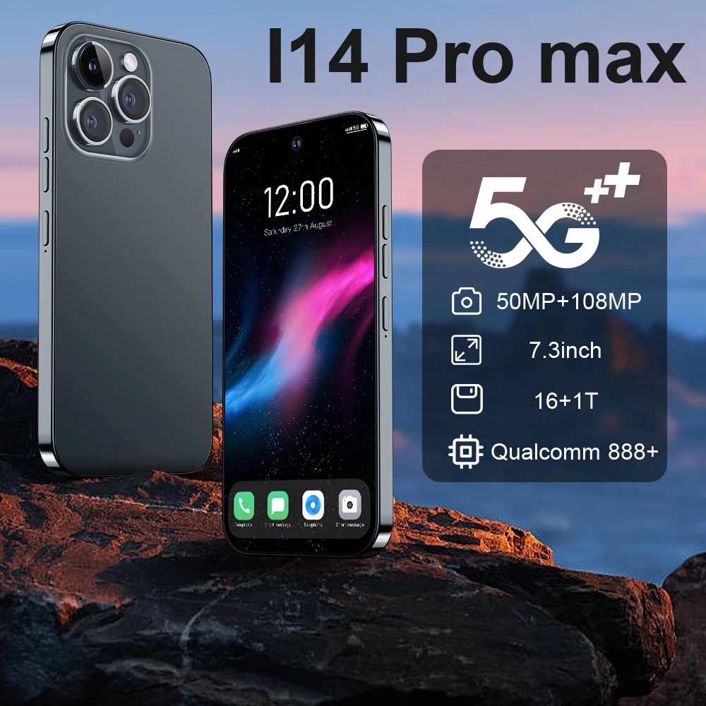 

2023 New i14 Pro Max Smartphones 6.7inch 16GB+1TB Full Screen Unlocked 6000mAh Mobile Phones Global Version 4G 5G Cell Phone