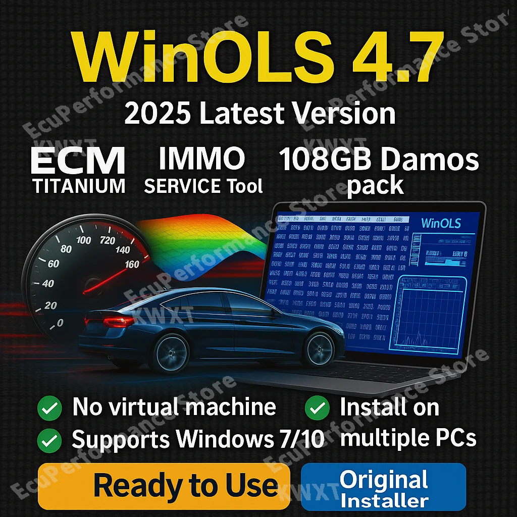 Фото Программное обеспечение для программирования ЭБУ Winols 4,7 + ECM TITANIUM 26100 + файлы Damos 93 ГБ + инструмент для обслуживания Immo V1.2 + руководство для проверки видео №1