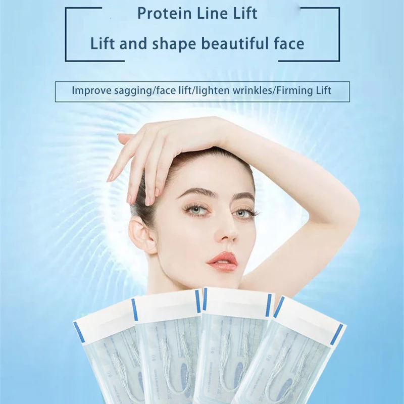 

5 пакетов/60 шт. протеиновая нить без иглы Золотая протеиновая линия абсорбируемый наполнитель против морщин для лица женский уход за кожей н...