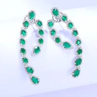 missvikki new womens sweet cute green cz earrings for women vintage dangle drop earring set 2022 trend earings female jewelry