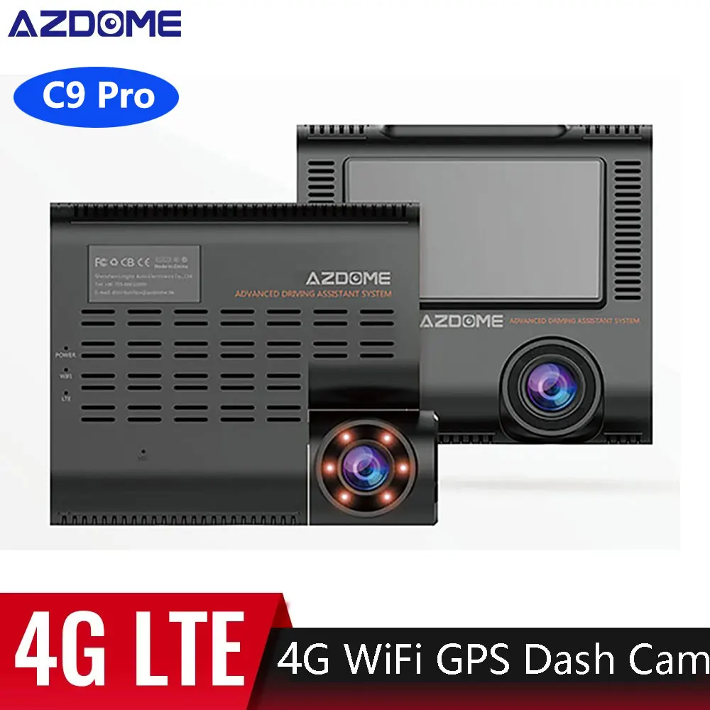

AZDOME C9 Pro 4G Car Camera With Dual Cameras Live Video GPS Tracking Wifi Remote Monitoring Dash Cam DVR Recorder Free APP Web