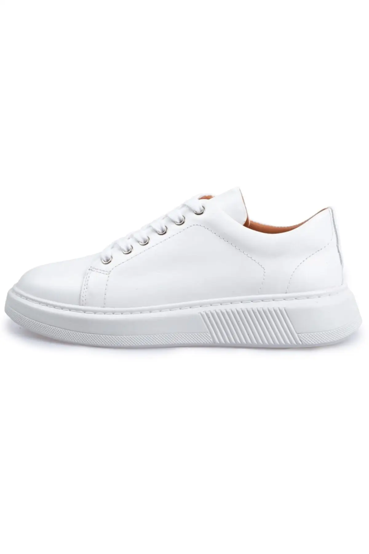 

Women white leather lace-up Sneakers