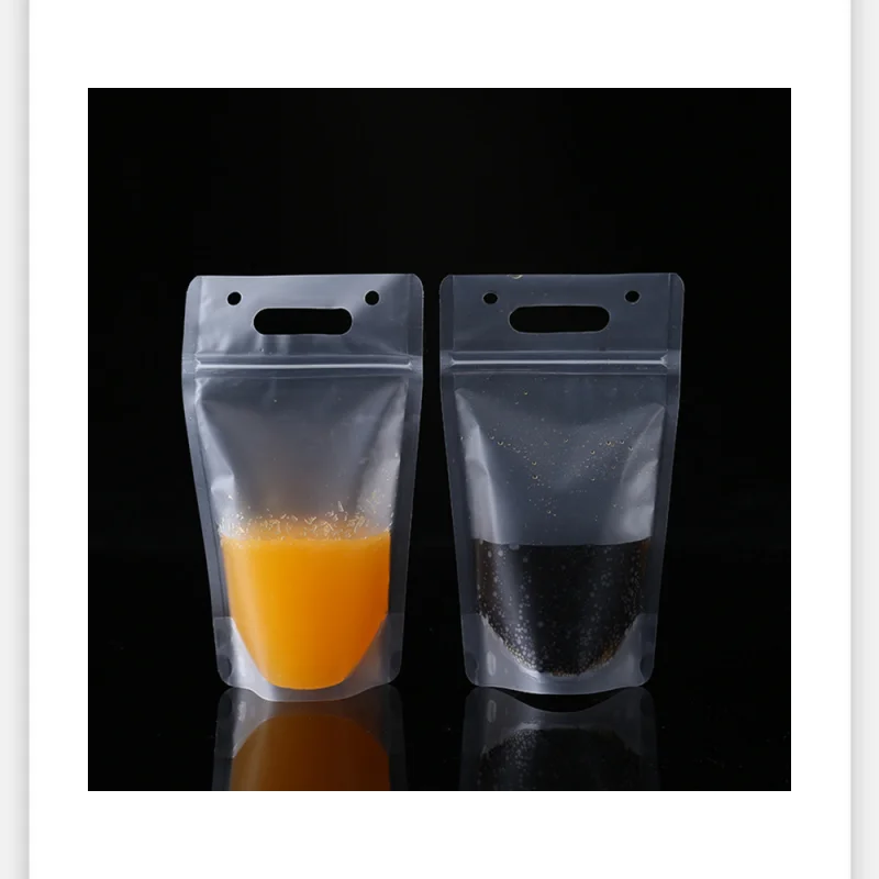 

500pcs Plastic Beverage Bag Clear/Matte Juice Milk Coffee Drinking Bag Party Wedding Beverage Pouch NO75