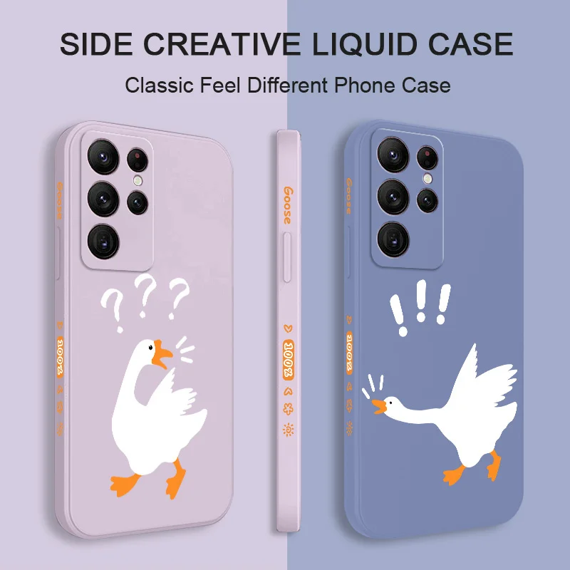 

Cutie Goose Phone Case For Samsung Galaxy S23 S22 S21 S20 Ultra Plus FE S10 S9 S10E Note 20 ultra 10 9 Plus Cover