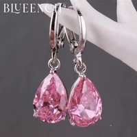blueench 925 sterling silver colored zircon pendant earrings for women proposal wedding party fashion temperament jewelry
